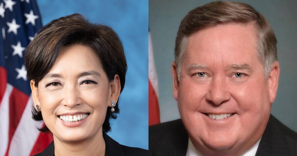 Young Kim（左）与 Ken Calvert（右）国会官方标准照（公有领域）